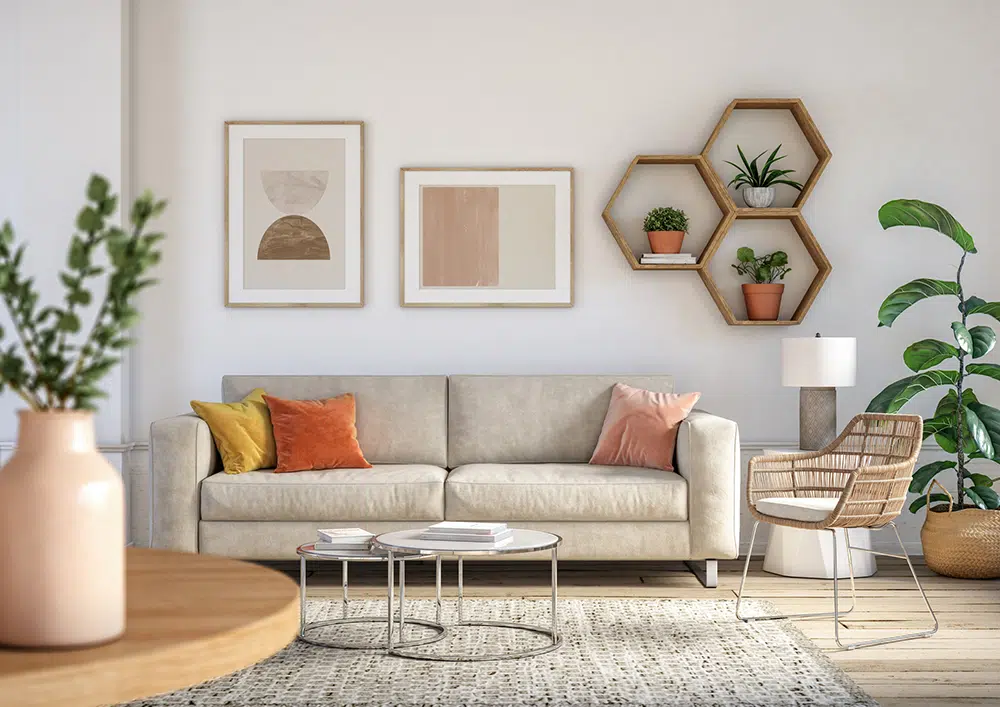 Residential living room in Houston, TX.
