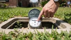 Checking water meter to detect hidden leaks in home
